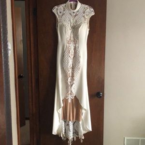 White/Tan Wedding Dress